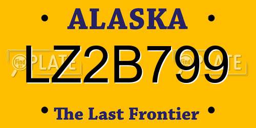 LZ2B799 Alaska License Plate