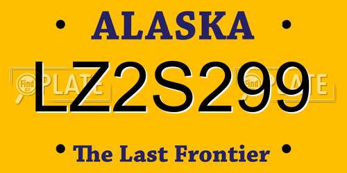 LZ2S299 Alaska License Plate