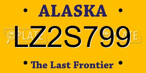LZ2S799 Alaska License Plate
