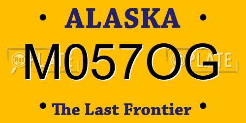 M057OG Alaska License Plate