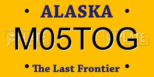 M05TOG Alaska License Plate