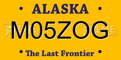 M05ZOG Alaska License Plate