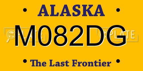 M082DG Alaska License Plate