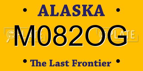 M082OG Alaska License Plate
