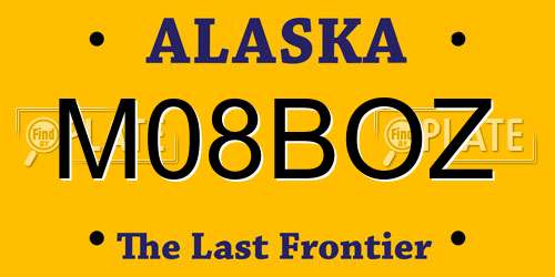 M08BOZ Alaska License Plate