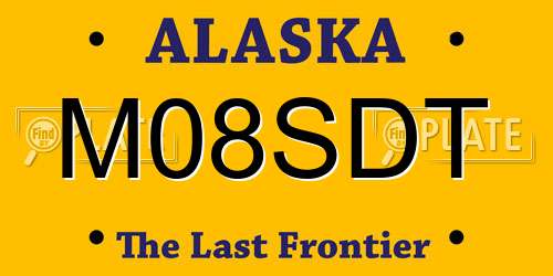 M08SDT Alaska License Plate