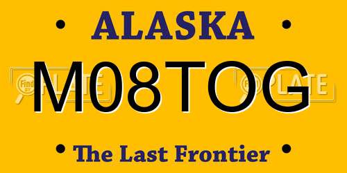 M08TOG Alaska License Plate