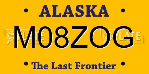 M08ZOG Alaska License Plate
