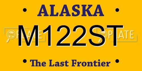 M122ST Alaska License Plate