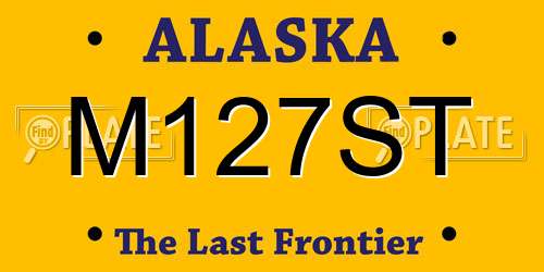 M127ST Alaska License Plate