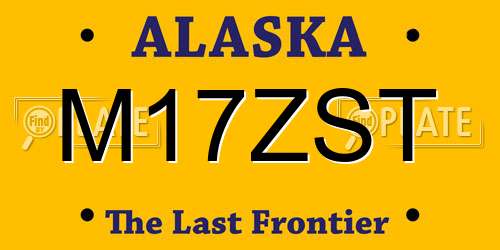 M17ZST Alaska License Plate