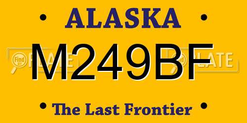 M249BF Alaska License Plate
