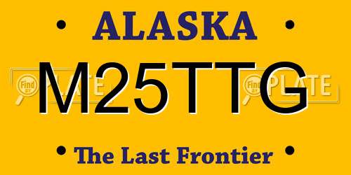 M25TTG Alaska License Plate