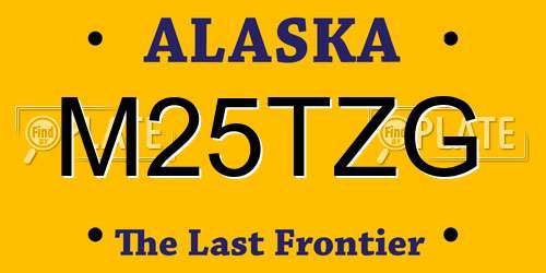 M25TZG Alaska License Plate