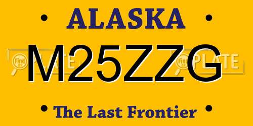 M25ZZG Alaska License Plate