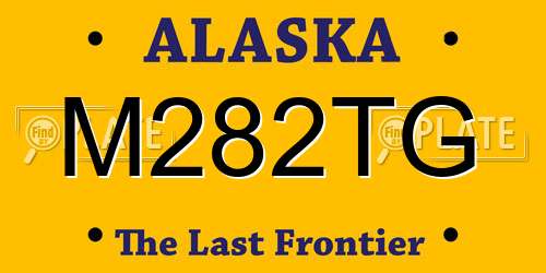 M282TG Alaska License Plate