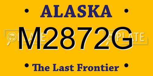 M2872G Alaska License Plate