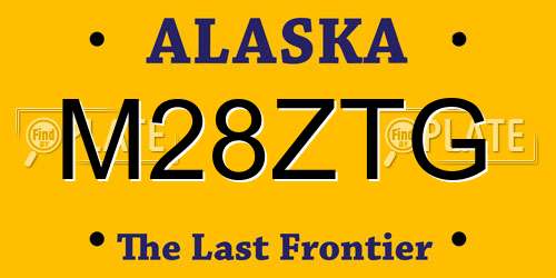 M28ZTG Alaska License Plate