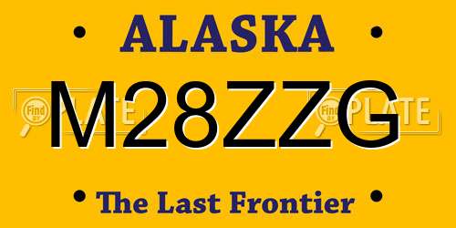 M28ZZG Alaska License Plate