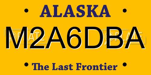 M2A6DBA Alaska License Plate