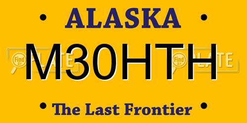 M30HTH Alaska License Plate