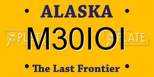 M30IOI Alaska License Plate