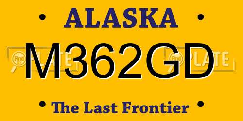 M362GD Alaska License Plate