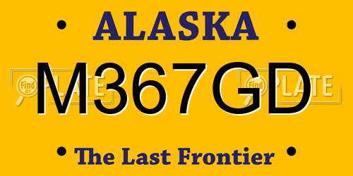 M367GD Alaska License Plate