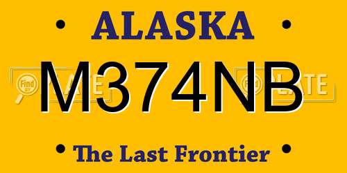 M374NB Alaska License Plate