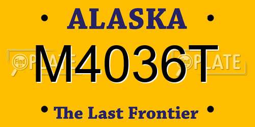 M4036T Alaska License Plate