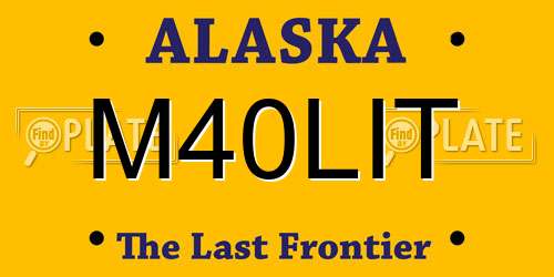 M40LIT Alaska License Plate