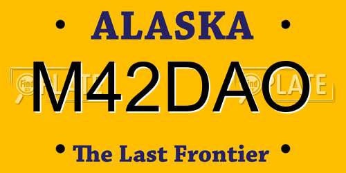 M42DAO Alaska License Plate
