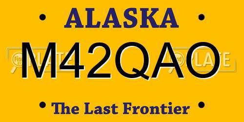 M42QAO Alaska License Plate