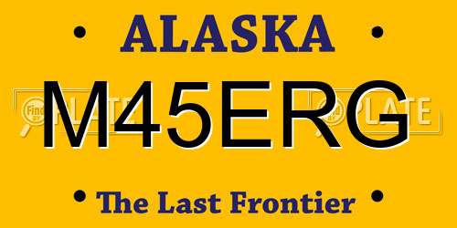 M45ERG Alaska License Plate