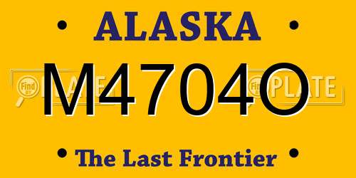 M4704O Alaska License Plate