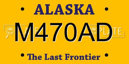 M470AD Alaska License Plate