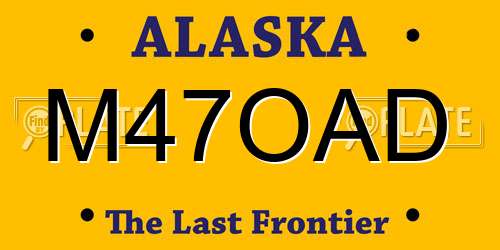 M47OAD Alaska License Plate