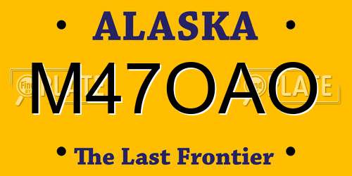 M47OAO Alaska License Plate