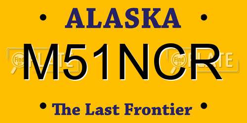 M51NCR Alaska License Plate