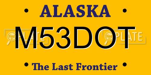 M53DOT Alaska License Plate