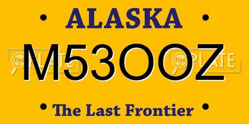 M53OOZ Alaska License Plate