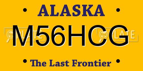 M56HCG Alaska License Plate