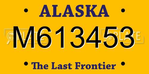 M613453 Alaska License Plate