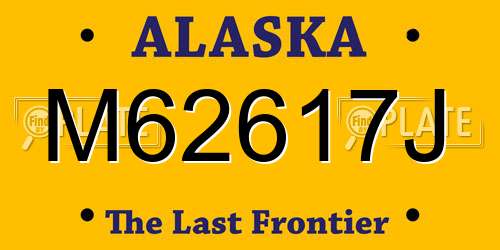 M62617J Alaska License Plate