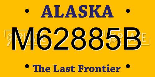 M62885B Alaska License Plate