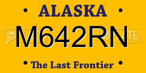 M642RN Alaska License Plate
