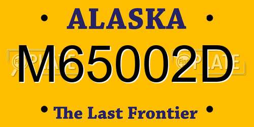 M65002D Alaska License Plate