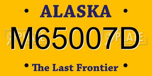 M65007D Alaska License Plate