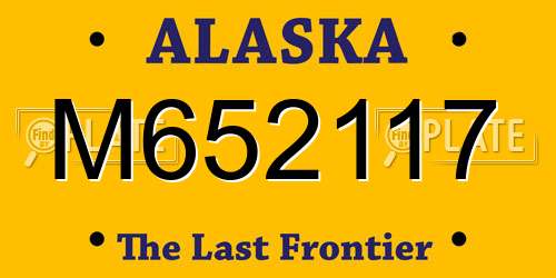 M652117 Alaska License Plate