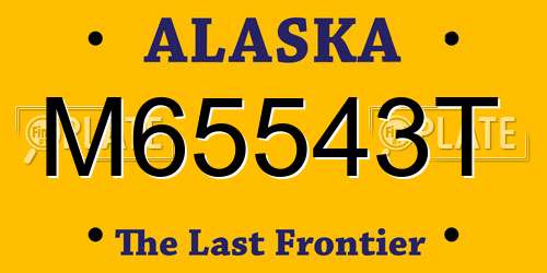 M65543T Alaska License Plate